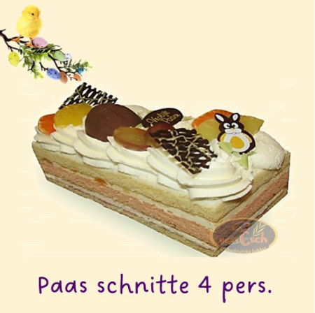 slagroomschnitte afgewerkt met Paasdecoratie